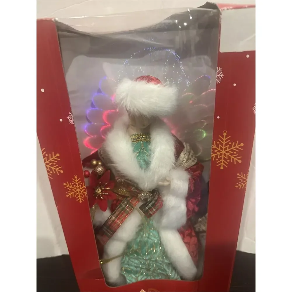 Holiday Village Christmas Tree Topper Battery Operated Angel Lights Up Working